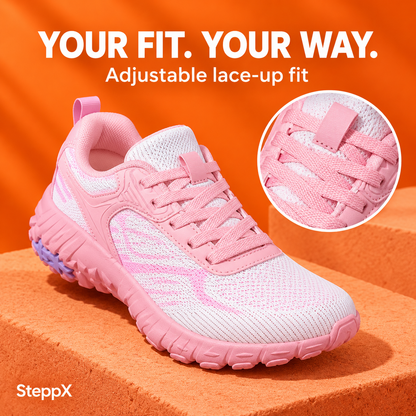SteppX Aero pink adjustable lace-up fit
