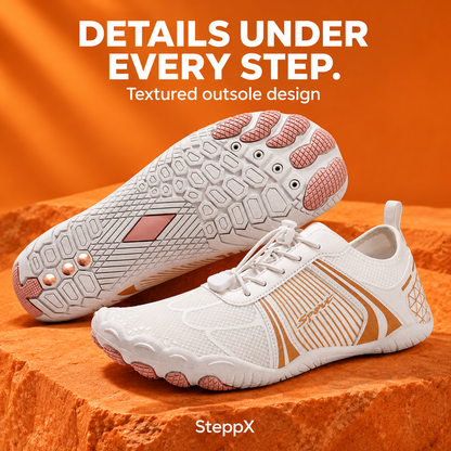SteppX Terra white pink textured outsole